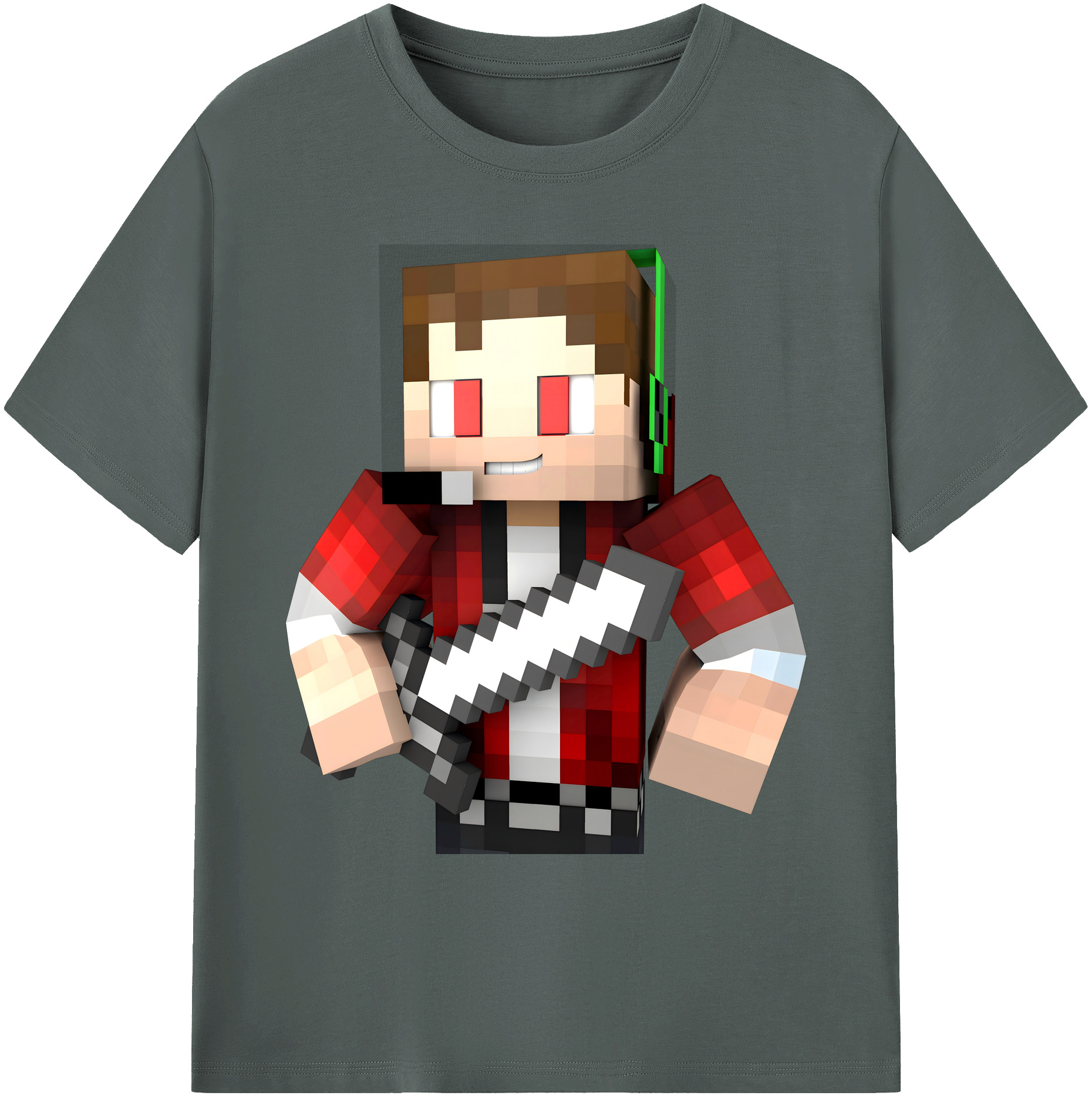 （画像用） マインクラフト ブロックの世界 Minecraft MC Block world 綿100％ メンズ半袖Tシャツ｜肌触りやわらか＆通気性